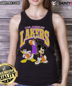 Good Lakers Mickey Squad LA tank top featuring vibrant Disney designs, perfect for fans of basketball and Disney apparel.