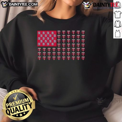 Good logo Minnesota Twins sweatshirt featuring American flag design, perfect for fans of MLB and stylish sportswear.