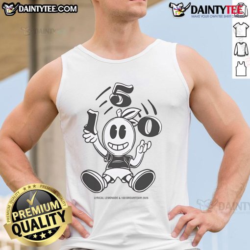 Good Lyrical Lemonade and 150 Dreamteam Juggle 2025 tank top featuring vibrant graphics and a stylish design.