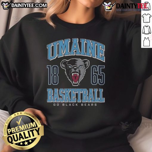 Alt Text: Cozy Good Maine Black Bears basketball sweatshirt featuring the team logo, perfect for fans and casual wear.