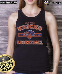 Alt Text: Good Majestic Threads Royal New York Knicks tank top featuring team logo and vibrant blue color, perfect for fans.