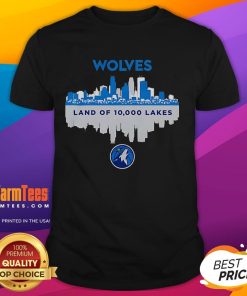 Good Minnesota Timberwolves Skyline T-Shirt featuring the Land of 10,000 Lakes design for fans.
