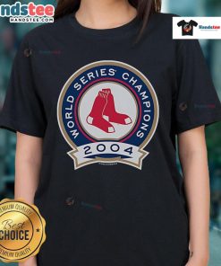 Alt Text: Good Mitchell & Ness Boston Red Sox 2004 World Champions Ladies Tee featuring vibrant team graphics.