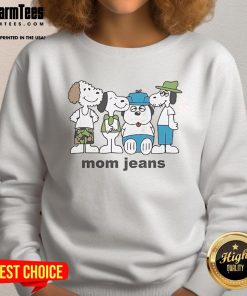 Alt Text: Good Mom Jeans Snoopy and Friends The Peanuts sweatshirt featuring vibrant graphics of beloved characters.