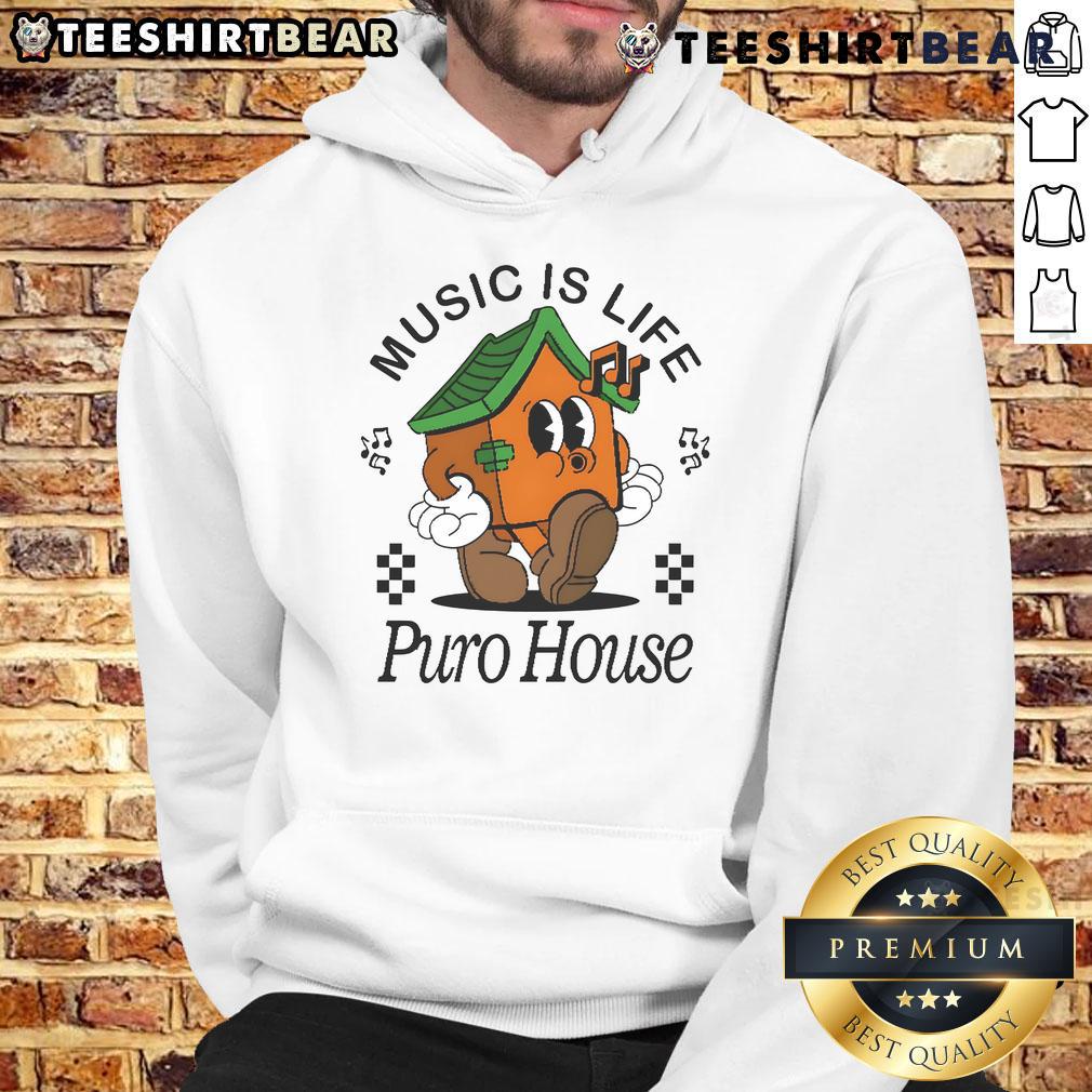 Good Music Is Life Puro House Cream Hoodie Alt Text: Good Music Is Life Puro House cream hoodie with stylish design, perfect for music lovers and fashion enthusiasts.