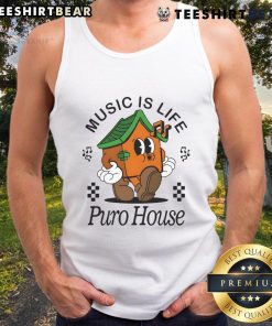 Good Music Is Life Puro House cream tank top featuring a stylish design perfect for summer fashion and music lovers.
