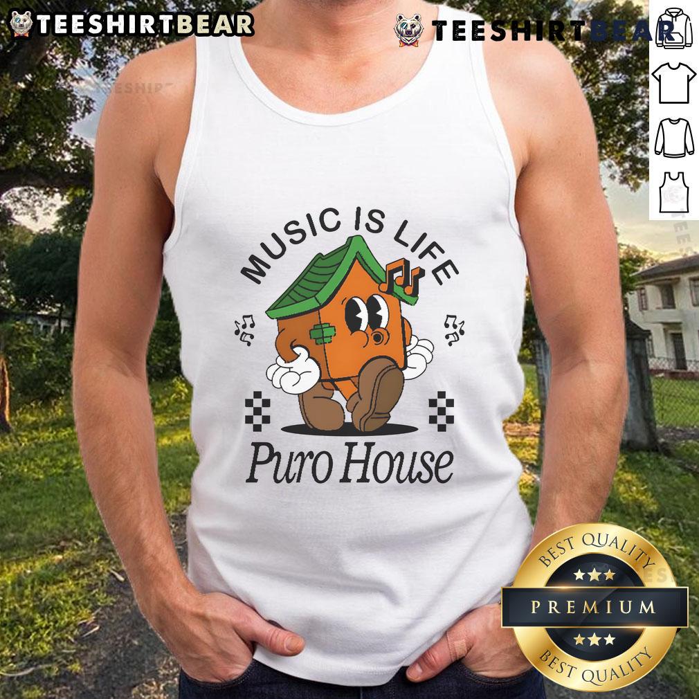 Good Music Is Life Puro House Cream Tank Top Good Music Is Life Puro House cream tank top featuring a stylish design perfect for summer fashion and music lovers.