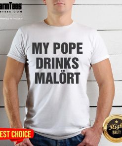 Alt Text: Good My Pope Drinks Chicago Alcohol T-Shirt featuring a fun design for Chicago fans and Pope enthusiasts.