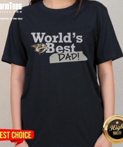 Good Nashville Predators World's Best Dad Ladies Tee featuring vibrant team colors and stylish design for proud fans.