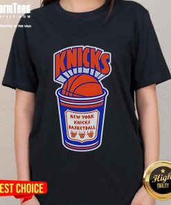 Alt Text: Good New York Knicks Hardwood Classics Brew City Ladies Tee featuring team logo and stylish design for fans.