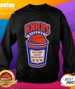 Alt Text: Good New York Knicks Hardwood Classics Brew City Sweatshirt in navy, featuring team logo and vibrant design.