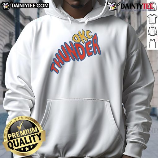 Stylish Oklahoma City Thunder Groovy NBA Game Day Hoodie perfect for fans, featuring vibrant colors and logo design.