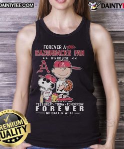 Good Peanuts characters tank top for Arkansas Razorbacks fans, celebrating loyalty win or lose, yesterday, today, tomorrow.