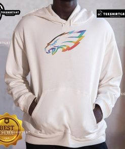 Good Philadelphia Eagles Logo Pride Hoodie featuring vibrant team colors and logo, perfect for fans and game day.