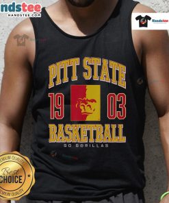 Alt Text: Stylish Pittsburg State Gorillas basketball tank top in vibrant colors, perfect for fans and athletes.