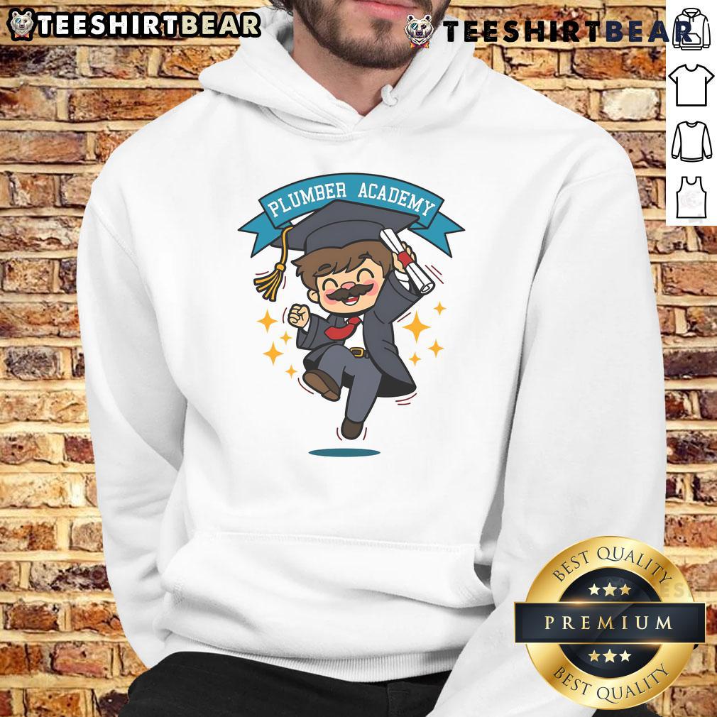 Good Plumber Academy Before The Quest Hoodie Good Plumber Academy hoodie in navy blue, showcasing bold logo design before the quest for plumbing expertise.