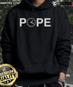 Stylish Good Pope Leo XIV hoodie featuring a unique clock design, perfect for fans of art and fashion.