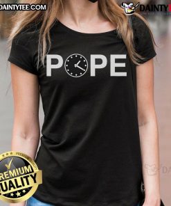 Stylish Good Pope Leo XIV Clock Ladies Tee featuring vibrant artwork and a comfortable fit for everyday wear.