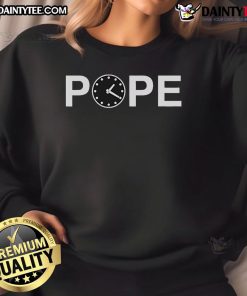 Good Pope Leo XIV Clock Sweatshirt featuring unique artwork of Pope Leo XIV with a vintage clock design.