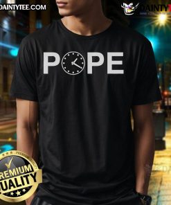 Good Pope Leo XIV Clock T-Shirt featuring a vintage design and vibrant colors, perfect for religious and fashion enthusiasts.