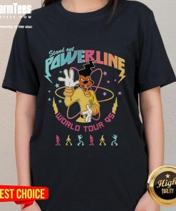 Good Powerline Stand Out World Tour 95 Ladies Tee featuring vibrant design and stylish fit for concert enthusiasts.