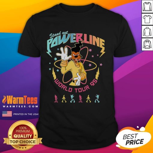 Good Powerline Stand Out World Tour 95 T-Shirt featuring vibrant graphics and classic 90s style for music fans.