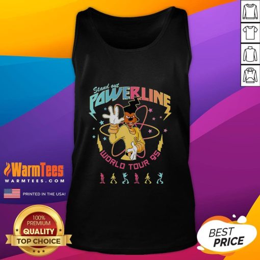 Good Powerline Stand Out World Tour '95 tank top featuring vibrant graphics and a stylish design for music fans.