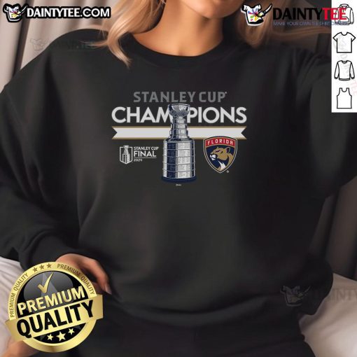 Good Preschool Florida Panthers Fanatics Heather Charcoal 2024 Stanley Cup Champions Locker Room Sweatshirt for fans.