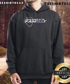 Alt Text: Proud member wearing Illinois Fighting Illini hoodie, showcasing team spirit and family pride with vibrant colors.