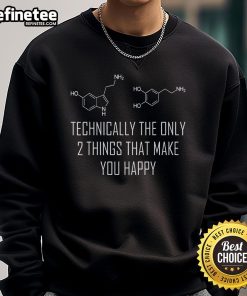 Good Psychology sweatshirt featuring serotonin and dopamine chemical formulas for mental health enthusiasts.
