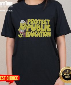 Good Public Education Rocks ladies' tee featuring a vibrant design celebrating educational empowerment and advocacy.