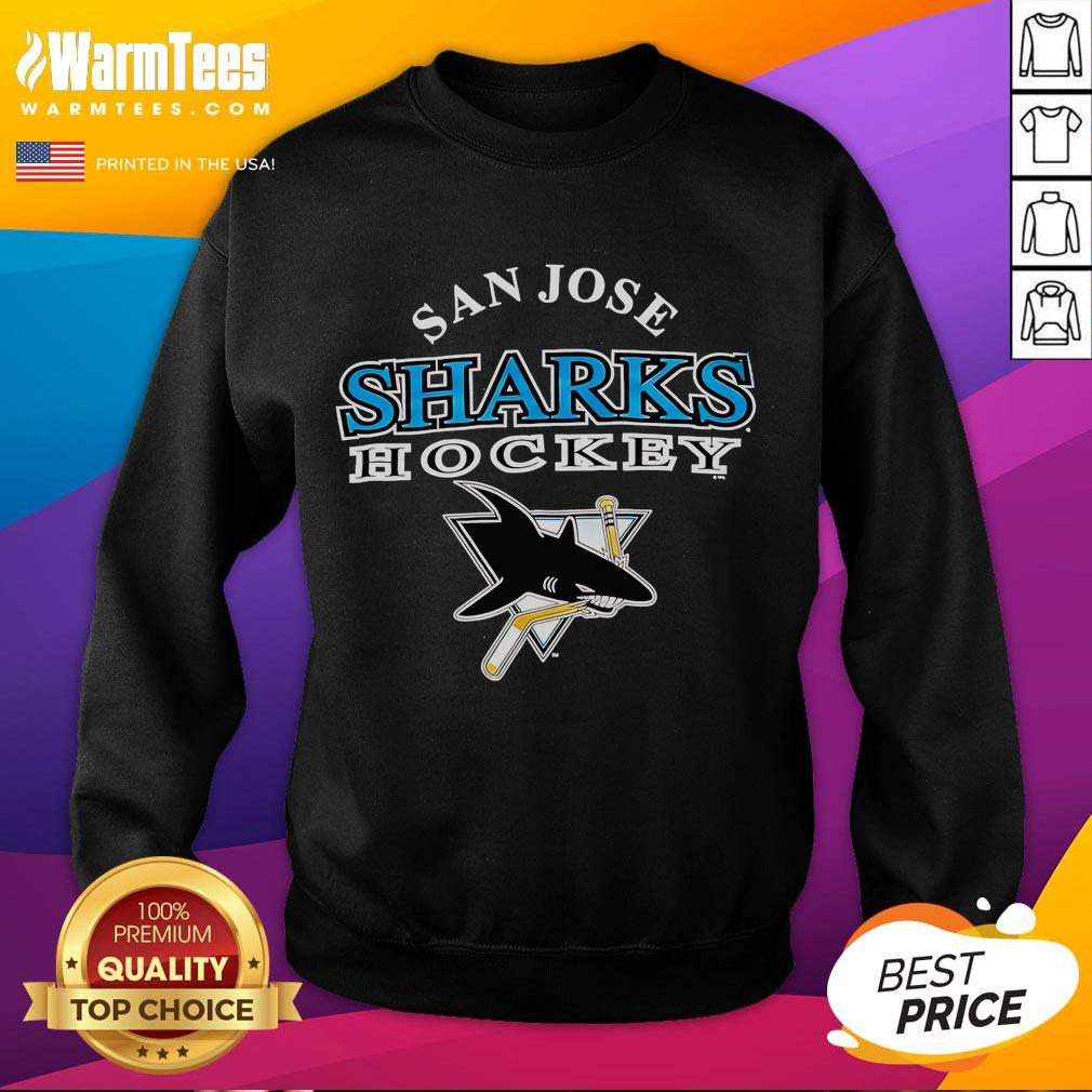 Good San Jose Shark Hockey Vintage 90S Sweatshirt Alt Text: Vintage 90s San Jose Sharks hockey sweatshirt featuring team logo and retro design, perfect for sports fans.
