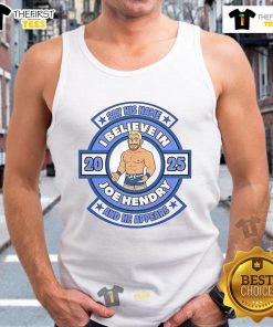 Joe Hendry tank top featuring the phrase 'Good Say His Name And He Appears' in bold, vibrant lettering.