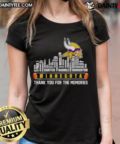 Good Skyline Minnesota Thank You For The Memories Ladies Tee showcasing a stylish design with a vibrant skyline graphic.
