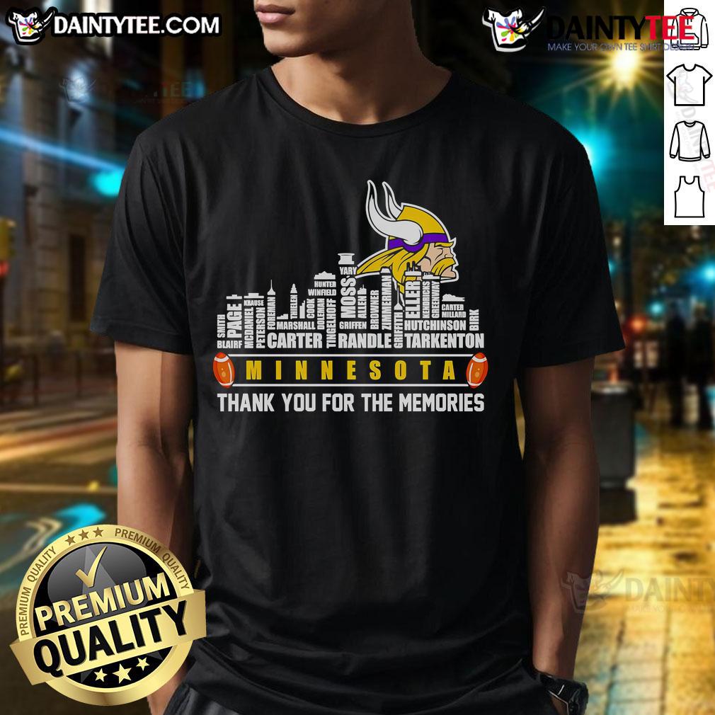 Good Skyline Minnesota Thank You For The Memories T Shirt Alt Text: Good Skyline Minnesota Thank You For The Memories T-Shirt featuring a vibrant design showcasing Minnesota's skyline.