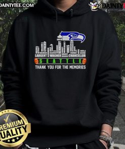 Good Skyline Seattle Thank You For The Memories Hoodie featuring a vibrant Seattle skyline design in cozy fabric.