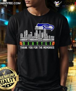 Good Skyline Seattle Thank You For The Memories T-Shirt featuring a vibrant Seattle skyline graphic and stylish design.
