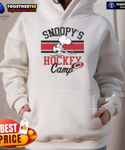 Alt Text: Cozy Good Snoopy Carolina Hurricanes hoodie featuring Snoopy at camp, perfect for fans and chilly game days.