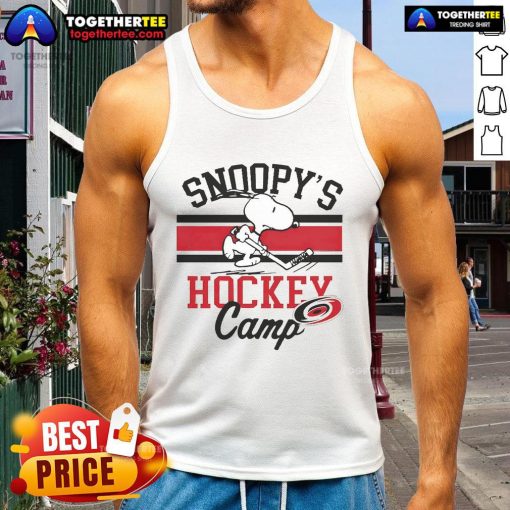 Good Snoopy Carolina Hurricanes tank top featuring Snoopy at Snoopys Camp, perfect for fans and summer style.