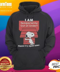 Good Snoopy hoodie with 'I Am Temporarily Out Of Order' text, perfect for casual wear and Snoopy fans. Shop now!