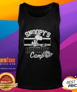 Good Snoopy Los Angeles Kings tank top from Snoopy's Hockey Camp featuring NHL teams design, perfect for fans.