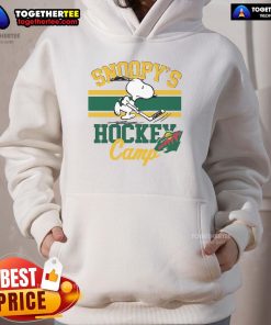 Good Snoopy Minnesota Wild hoodie from Snoopy's Hockey Camp featuring NHL all teams design, perfect for hockey fans.