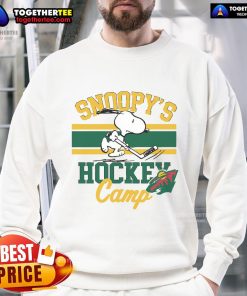 Good Snoopy Minnesota Wild sweatshirt featuring Snoopy in hockey gear, perfect for NHL fans and Snoopy enthusiasts.