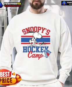 Good Snoopy New York Rangers sweatshirt from Snoopy's Hockey Camp, featuring NHL teams for ultimate fan style.