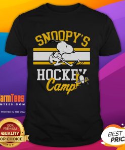 Good Snoopy Pittsburgh Penguins NHL T-shirt featuring Snoopy at hockey camp, perfect for fans of all teams.