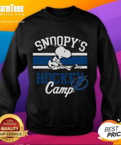Good Snoopy Tampa Bay Lightning sweatshirt from Snoopy's Hockey Camp featuring NHL all teams logo design.