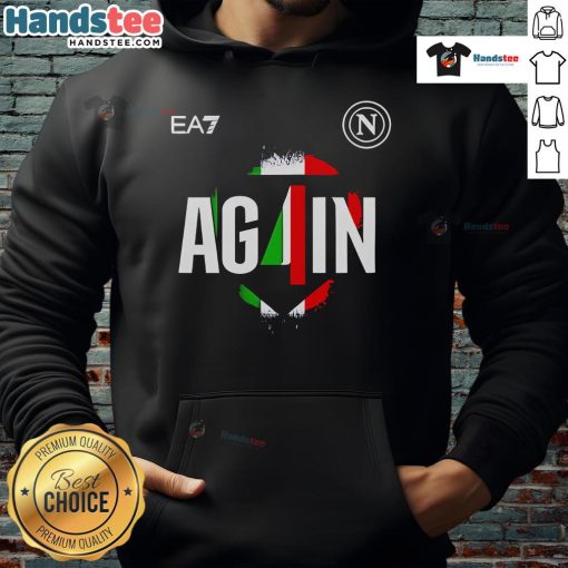 Alt Text: Good SSC Napoli Campione d'Italia 2024-2025 hoodie featuring club colors and logo, perfect for fans.
