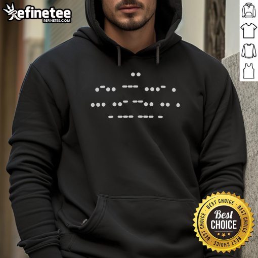 Good Suzie Toot Morse Code hoodie in dark mode, featuring stylish text design perfect for Morse code enthusiasts.