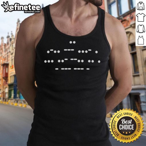 Good Suzie Toot Morse Code dark mode tank top featuring unique Morse code design for stylish casual wear.