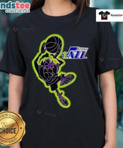 Good Tasmania Looney Tunes Utah Jazz Ladies Tee featuring colorful graphics and stylish design for fans.